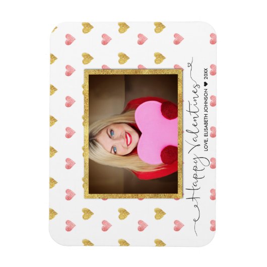 Magnet Flexible Jour de Valentines Parties scintillant Coeur Scrip (Vertical)