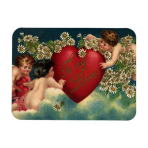 Magnet Flexible Jour des Valentines vintages Cherubs victoriens au