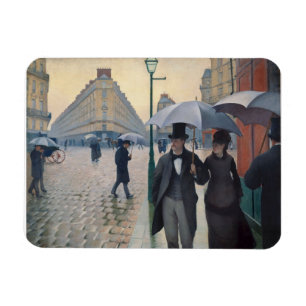 Magnet Flexible Jour pluvieux de rue de Paris par Gustave