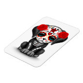 Magnet Flexible Jour rouge mignon du chien chiot mort blanc (Côté Gauche)