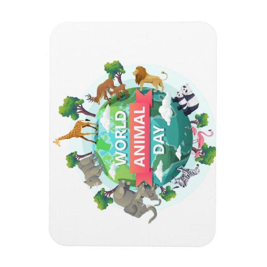 Magnet Flexible Journée mondiale des animaux (Vertical)