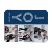 Magnet Flexible JOY Foliage Lettering Blue Photo Collage (Horizontal)