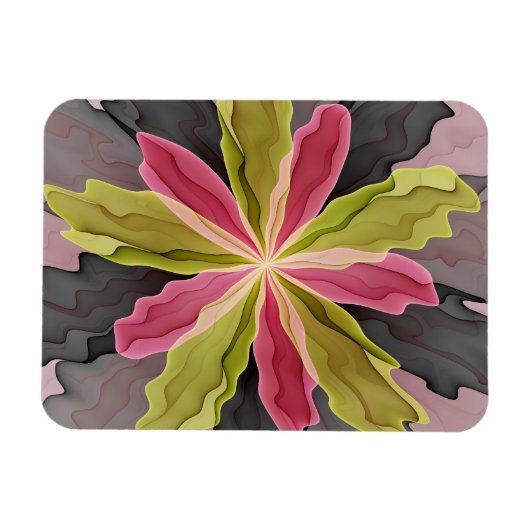 Magnet Flexible Joy, Vert rose Anthracite Imaginaire Fleur Fractal (Horizontal)