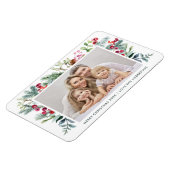 Magnet Flexible Joyeuse aquarelle Noël Holly Berry Photo (Côté Gauche)