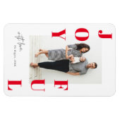 Magnet Flexible Joyeuse carte de vacances photo portrait moderne (Horizontal)