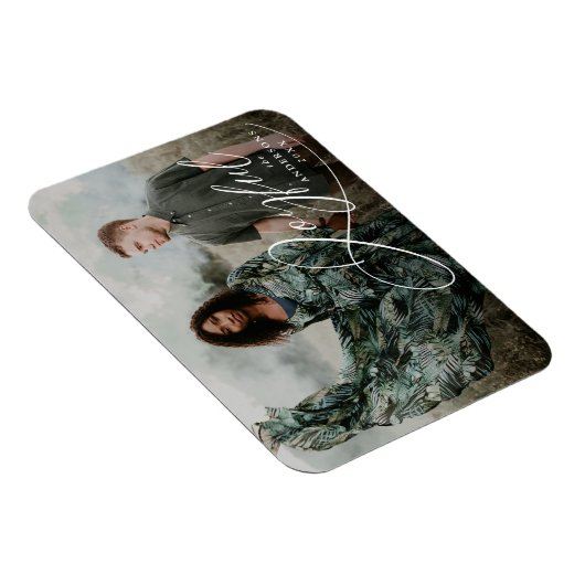 Magnet Flexible Joyeuse Élégance Script photo de vacances (Côté Droit)