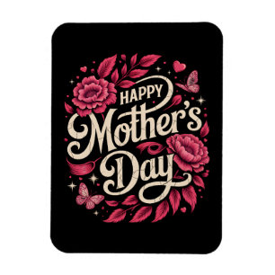 Magnet Flexible Joyeuse Fête des Mères Maman Florale Mignonne