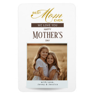 Magnet Flexible Joyeuse Fête des Mères Meilleure Maman Photo