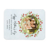 Magnet Flexible Joyeuse Fête des Mères Rose d'aquarelle Photo flor (Horizontal)