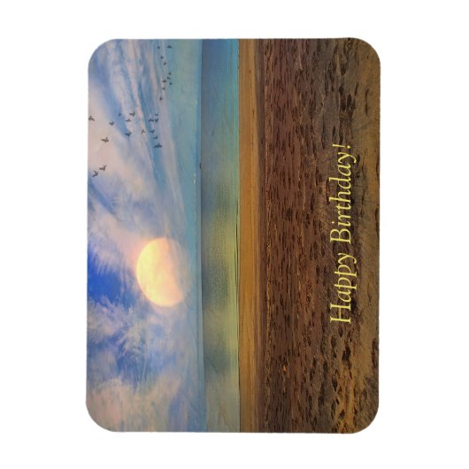 Magnet Flexible Joyeuse plage de Sunset Birthday (Vertical)