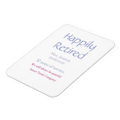 Magnet Flexible Joyeuse retraite nom années de service violet (Côté Gauche)