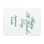 Magnet Flexible Joyeuse Saint-Patrick famille nom vert minimal (Horizontal)