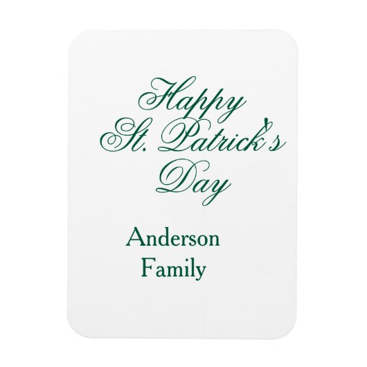 Magnet Flexible Joyeuse Saint-Patrick famille nom vert minimal (Vertical)