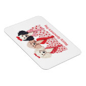 Magnet Flexible Joyeuse Saint-Valentin Chiens Caniches Standards (Côté Droit)