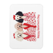 Magnet Flexible Joyeuse Saint-Valentin Chiens Caniches Standards (Vertical)