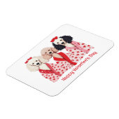 Magnet Flexible Joyeuse Saint-Valentin Chiens Caniches Standards (Côté Gauche)