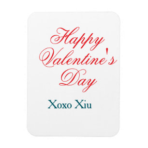 Magnet Flexible Joyeuse Saint-Valentin rouge bleu xoxo amour nom 