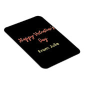 Magnet Flexible Joyeuse Saint-Valentin rouge noir de nom stylé (Côté Droit)