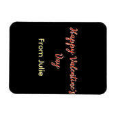 Magnet Flexible Joyeuse Saint-Valentin rouge noir de nom stylé (Horizontal)