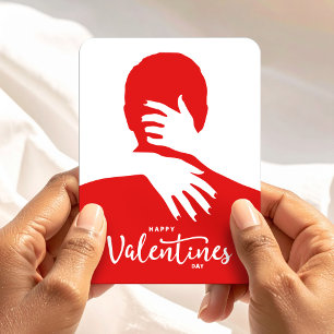 Magnet Flexible Joyeuse Saint-Valentin Rouge Silhouette d'embrassa