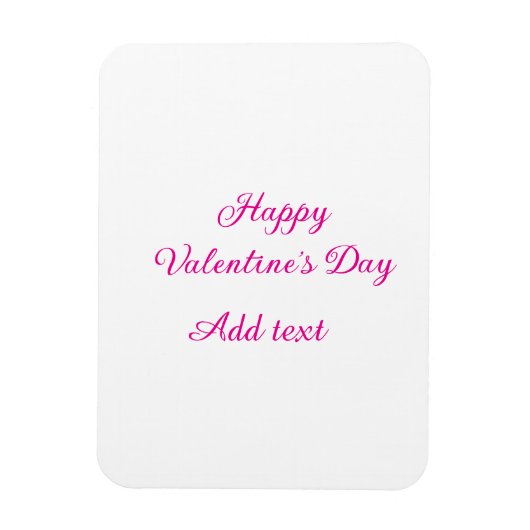 Magnet Flexible Joyeuse Saint-Valentin texte rose nom message (Vertical)