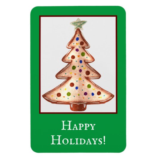 Magnet Flexible Joyeuses fêtes Arbre de Noël doré (Vertical)