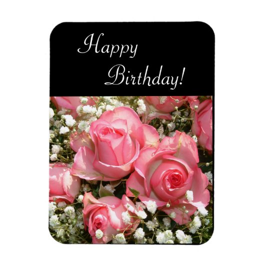 Magnet Flexible Joyeuses fleurs d'anniversaire | Carte verticale (Vertical)