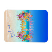 Magnet Flexible Joyeuses Pâques de Floride Tropical Beach (Horizontal)