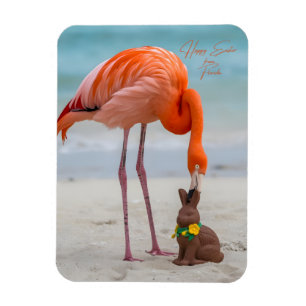 Magnet Flexible Joyeuses Pâques de la part du Flamant de Floride s
