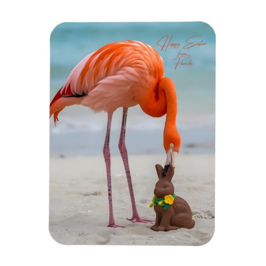 Magnet Flexible Joyeuses Pâques de la part du Flamant de Floride s (Vertical)
