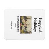 Magnet Flexible Joyeuses vacances ajouter nom de famille année pho (Horizontal)