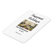 Magnet Flexible Joyeuses vacances ajouter nom de famille année pho (Côté Gauche)