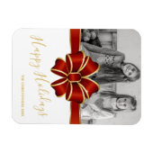 Magnet Flexible Joyeuses vacances Famille Enfants Photo (Horizontal)