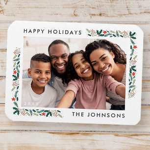 Magnet Flexible Joyeuses Vacances Moderne Foliage Botanique Photo