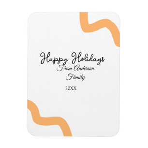 Magnet Flexible Joyeuses vacances noir orange nom date année spira