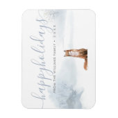 Magnet Flexible Joyeuses vacances Nom de famille Renard de Noël (Vertical)