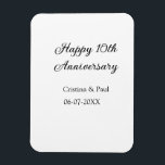 Magnet Flexible Joyeux 10e anniversaire simple nom de mariage mini<br><div class="desc">conception</div>