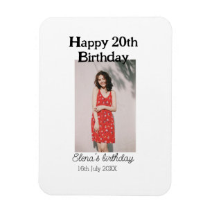 Magnet Flexible Joyeux 20e anniversaire photo moderne simple