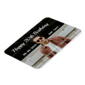 Magnet Flexible Joyeux 20e anniversaire simple photo ajouter nom d (Côté Gauche)