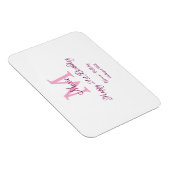 Magnet Flexible Joyeux 21e Anniversaire rose ajouter nom monogramm (Côté Droit)