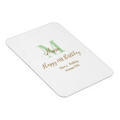 Magnet Flexible Joyeux 21e Anniversaire vert ajouter nom monogramm (Côté Droit)