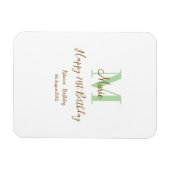 Magnet Flexible Joyeux 21e Anniversaire vert ajouter nom monogramm (Horizontal)