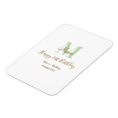 Magnet Flexible Joyeux 21e Anniversaire vert ajouter nom monogramm (Côté Gauche)