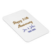 Magnet Flexible Joyeux 30e anniversaire de mariage royal bleu or s (Côté Droit)