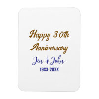 Joyeux 30e anniversaire de mariage royal bleu or s