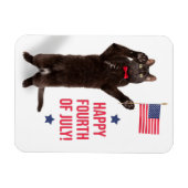 Magnet Flexible Joyeux 4 juillet Cite Cat Holding Flag Holiday (Horizontal)
