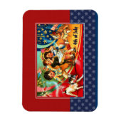 Magnet Flexible Joyeux 4 juillet. Enfants vintages (Vertical)