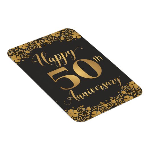 Magnet Flexible Joyeux 50e anniversaire Jublilee Mariage d'or (Côté Droit)
