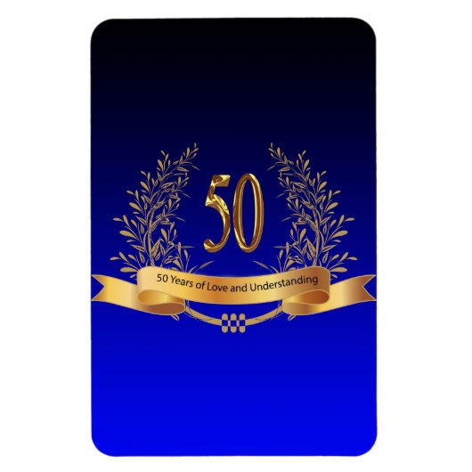 Magnet Flexible Joyeux 50ème anniversaire de MariageMode photo fle (Vertical)