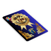 Magnet Flexible Joyeux 5 E anniversaire de Mariage (Côté Droit)